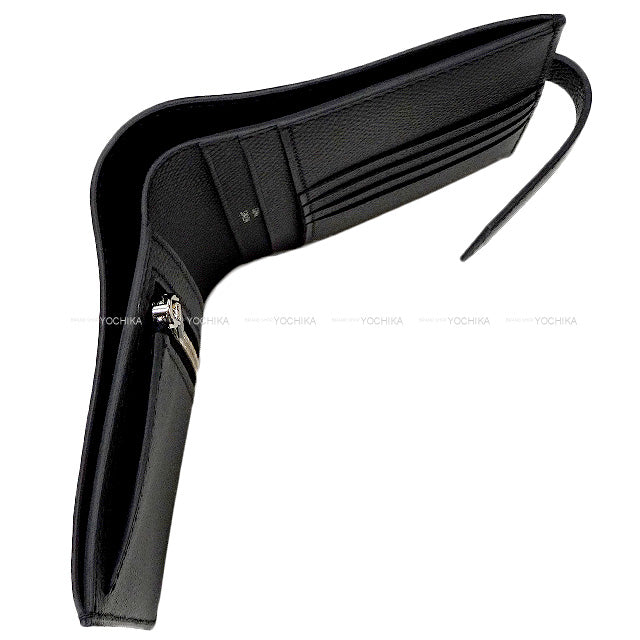 HERMES Bi-fold wallet Bearn Compact Noir (Black) Veau Epsom Silver HW Stamp K[BRAND NEW][Authentic]