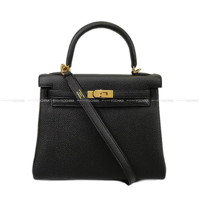 HERMES Shoulder bag Kelly25 Sellier Noir (Black) Veau Jonathan Gold HW Stamp W[BRAND NEW][Authentic]