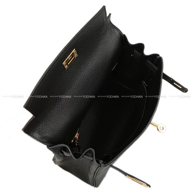 HERMES Shoulder bag Kelly25 Sellier Noir (Black) Veau Togo Gold HW Stamp W[BRAND NEW][Authentic]