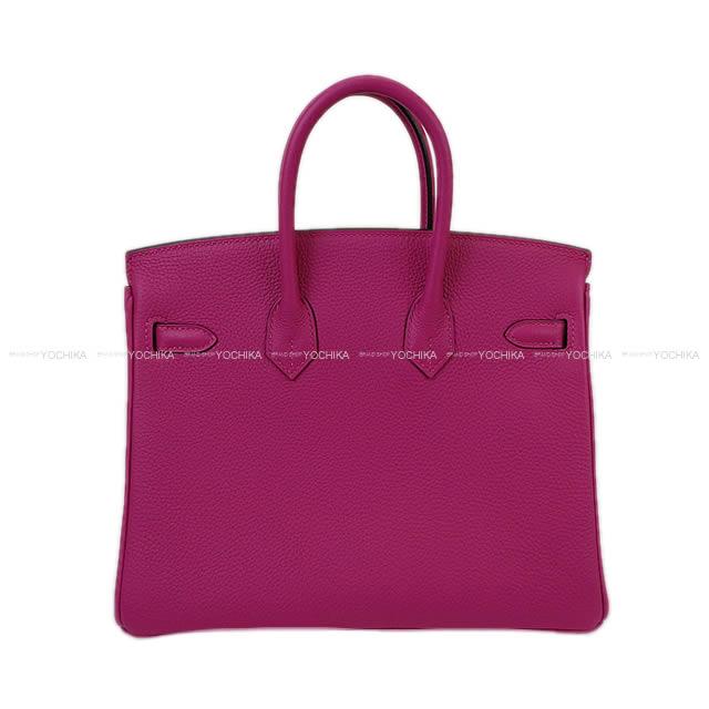 HERMES Handbag Birkin25 Rose Purple Veau Togo Silver HW Stamp C[EXCELLENT][Authentic]