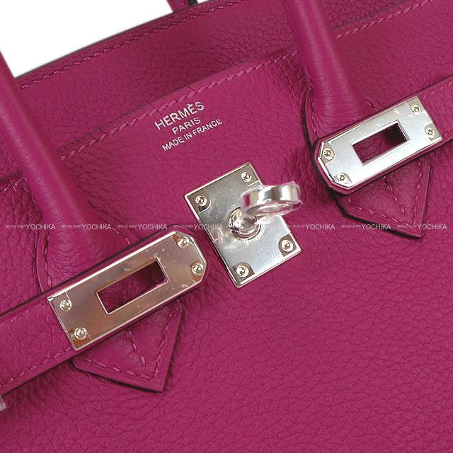 HERMES Handbag Birkin25 Rose Purple Veau Togo Silver HW Stamp C[EXCELLENT][Authentic]