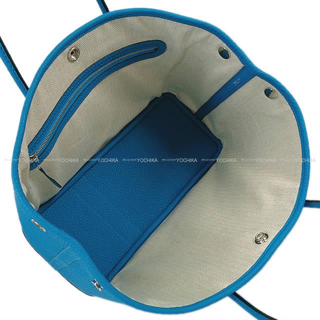 HERMES tote bag Garden Party 30 TPM All Leather Bleu Zanzibar Veau Negonda Silver HW Stamp X[EXCELLENT][Authentic]