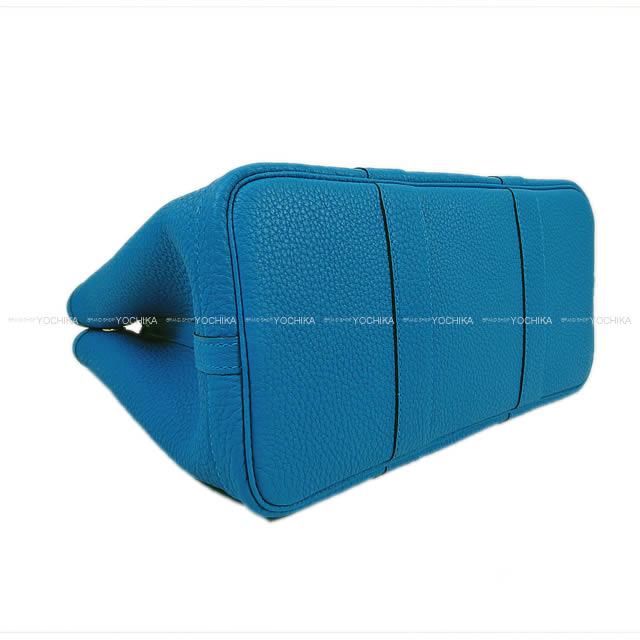 HERMES tote bag Garden Party 30 TPM All Leather Bleu Zanzibar Veau Negonda Silver HW Stamp X[EXCELLENT][Authentic]