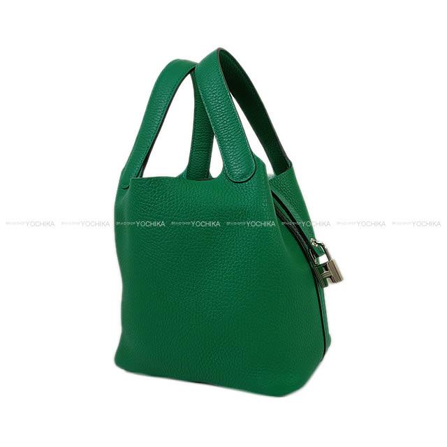 HERMES Handbag Picotin Lock 18 PM Vert Vertigo Taurillon Clemence Silver HW Stamp W[BRAND NEW][Authentic]