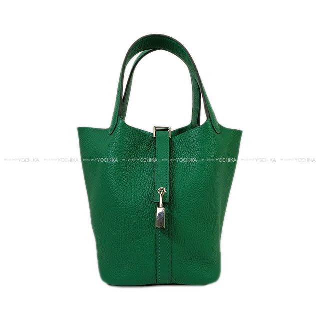 HERMES Handbag Picotin Lock 18 PM Vert Vertigo Taurillon Clemence Silver HW Stamp W[BRAND NEW][Authentic]