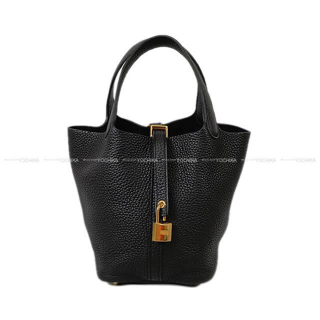 HERMES Handbag Picotin Lock 18 PM Noir (Black) Taurillon Clemence Gold HW Stamp K[BRAND NEW][Authentic]