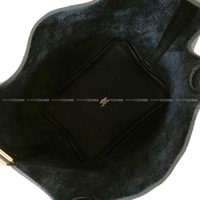 HERMES Handbag Picotin Lock 18 PM Noir (Black) Taurillon Clemence Gold HW Stamp G[EXCELLENT][Authentic]