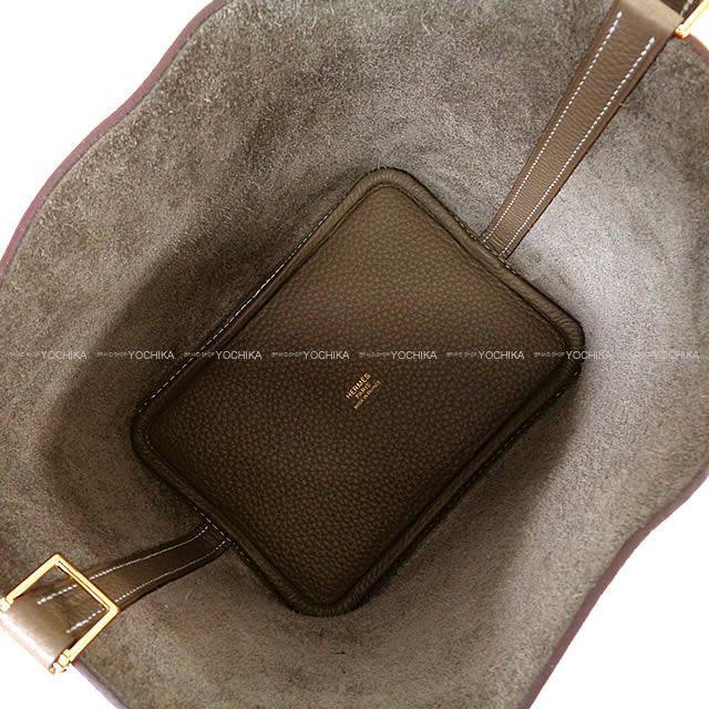 HERMES Handbag Picotin Lock 18 PM Etoupe Taurillon Leather Gold HW Stamp W[BRAND NEW][Authentic]