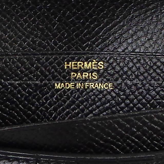 HERMES Bi-fold wallet Bearn Compact Noir (Black) Veau Epsom Gold HW Stamp K[BRAND NEW][Authentic]