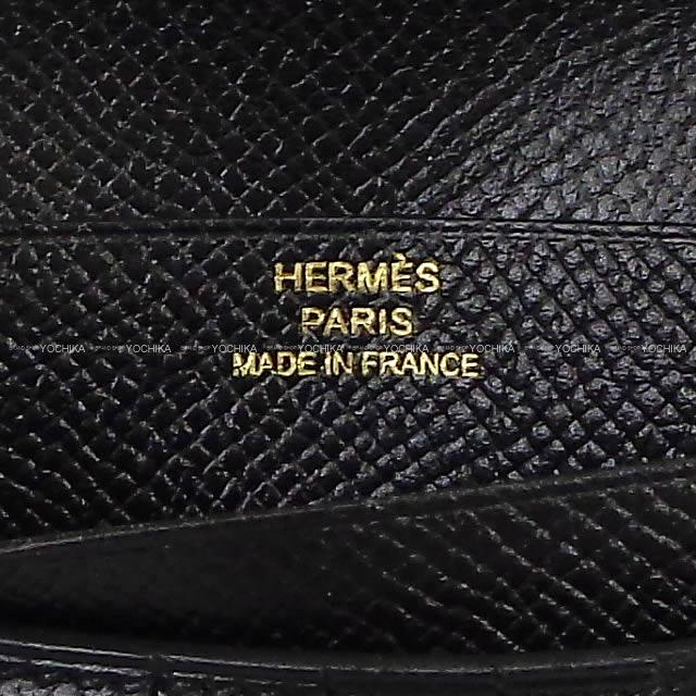 HERMES Bi-fold wallet Bearn Compact Noir (Black) Veau Epsom Gold HW Stamp W[BRAND NEW][Authentic]