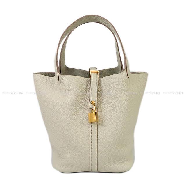 HERMES Handbag Picotin Lock 22 MM Beton Taurillon Clemence Gold HW Stamp B[BRAND NEW][Authentic]