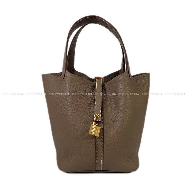 HERMES Handbag Picotin Lock 22 MM Etoupe Taurillon Clemence Gold HW Stamp K[BRAND NEW][Authentic]