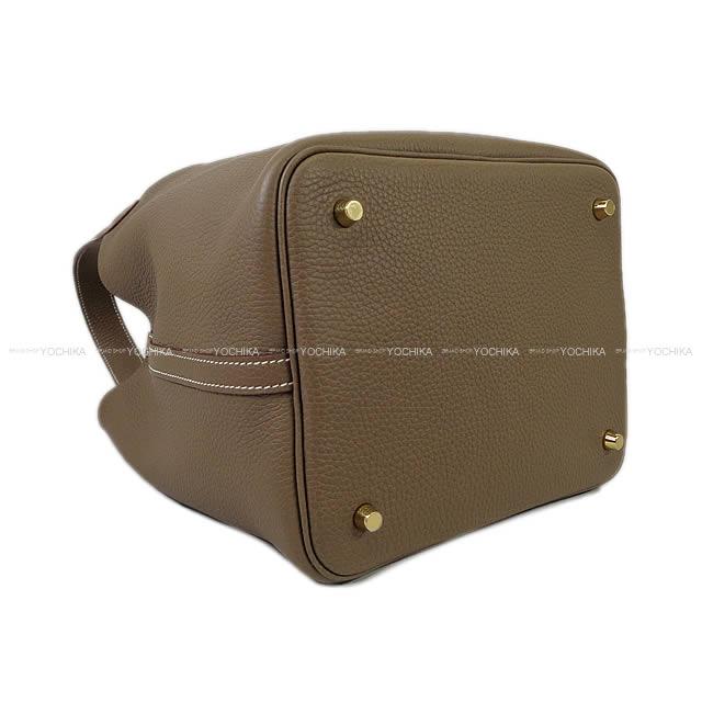 HERMES Handbag Picotin Lock 22 MM Etoupe Taurillon Clemence Gold HW Stamp K[BRAND NEW][Authentic]