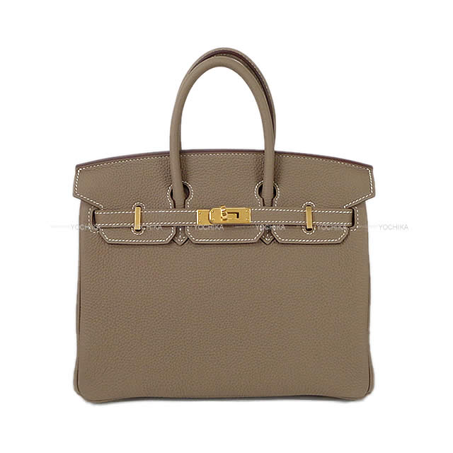 HERMES Handbag Birkin25 Etoupe Veau Togo Gold HW Stamp W[BRAND NEW][Authentic]