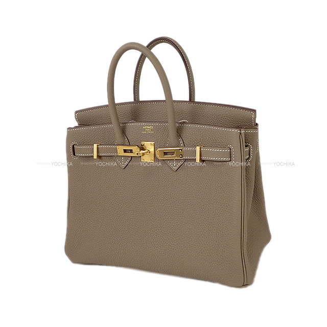 HERMES Handbag Birkin25 Etoupe Veau Togo Gold HW Stamp W[BRAND NEW][Authentic]