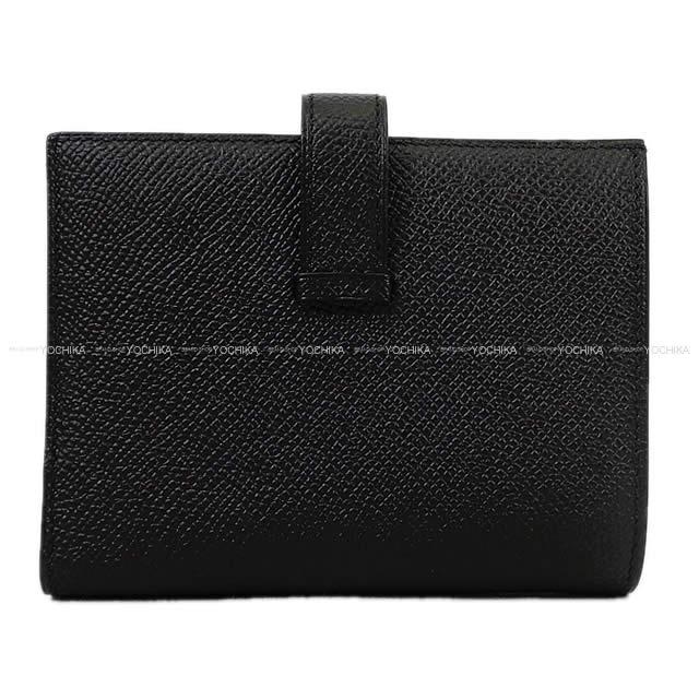 HERMES Bi-fold wallet Bearn Compact Noir (Black) Veau Epsom Gold HW Stamp W[BRAND NEW][Authentic]