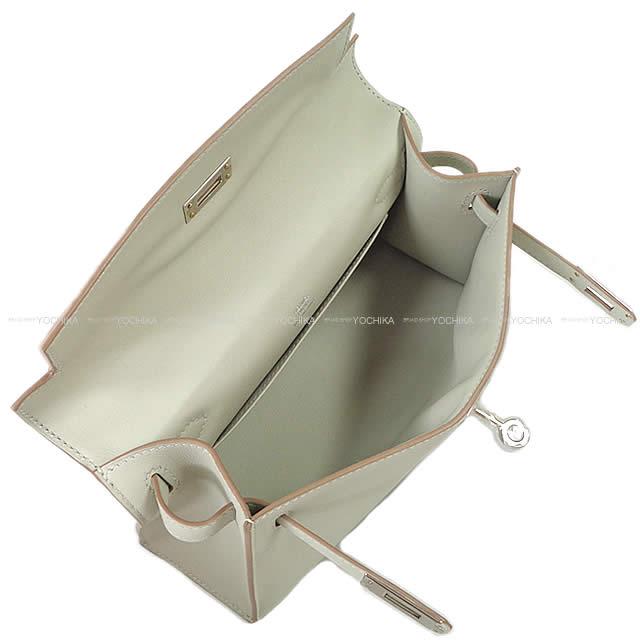 HERMES Handbag Pochette Kelly Gris Perle Veau Swift Silver HW Stamp K[BRAND NEW][Authentic]