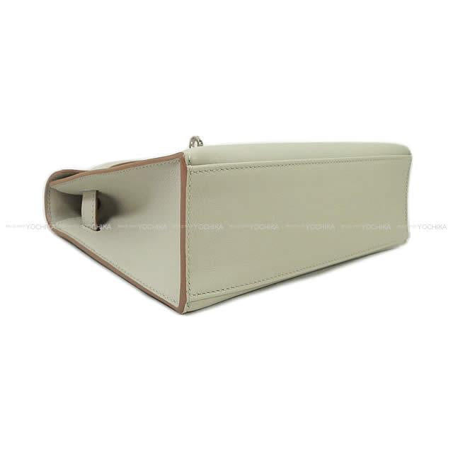 HERMES Handbag Pochette Kelly Gris Perle Veau Swift Silver HW Stamp K[BRAND NEW][Authentic]