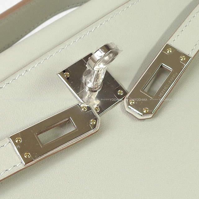 HERMES Handbag Pochette Kelly Gris Perle Veau Swift Silver HW Stamp K[BRAND NEW][Authentic]