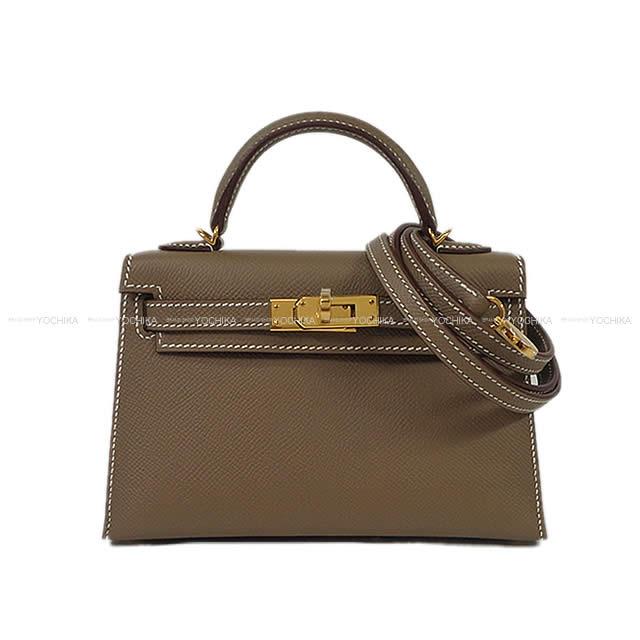 HERMES Shoulder bag Kelly mini 2 Kelly20 Etoupe Veau Epsom Gold HW Stamp G[BRAND NEW][Authentic]