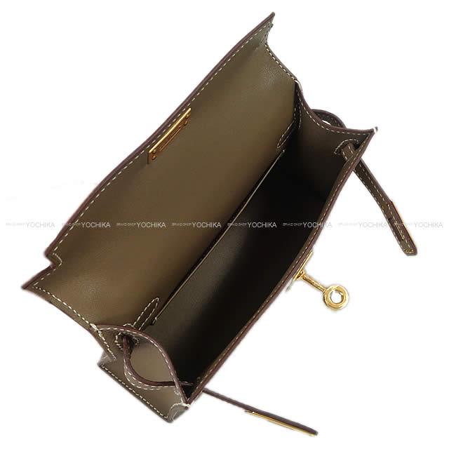 HERMES Shoulder bag Kelly mini 2 Kelly20 Etoupe Veau Epsom Gold HW Stamp G[BRAND NEW][Authentic]