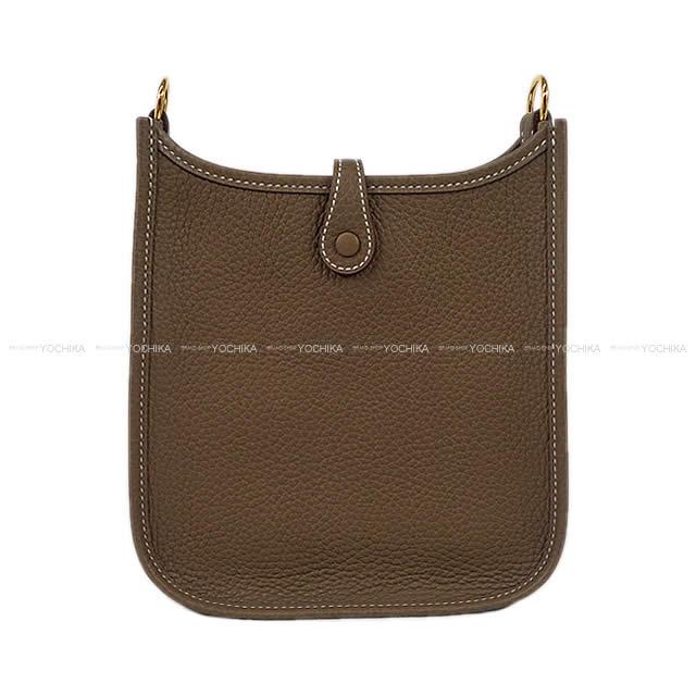 HERMES Shoulder bag Evelyne 16 TPM Amazone Etoupe/Blue Indigo Taurillon Clemence Gold HW Stamp K[BRAND NEW][Authentic]