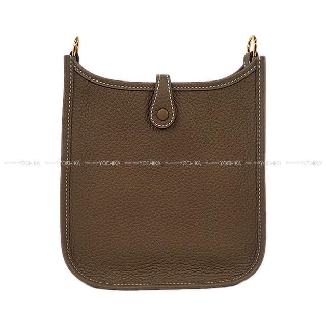 HERMES Shoulder bag Evelyne 16 TPM Amazone Etoupe/Blue Indigo Taurillon Clemence Gold HW Stamp W[BRAND NEW][Authentic]