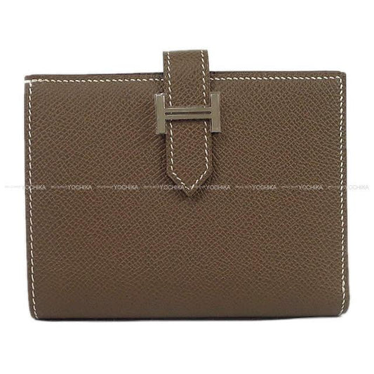 HERMES Bi-fold wallet Bearn Compact Etoupe Veau Epsom Silver HW Stamp B[BRAND NEW][Authentic]