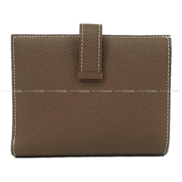 HERMES Bi-fold wallet Bearn Compact Etoupe Veau Epsom Silver HW Stamp B[BRAND NEW][Authentic]