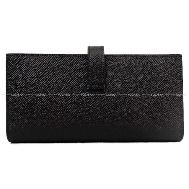 HERMES long wallet Bearn Soufflet Noir (Black) Veau Epsom Gold HW Stamp K[BRAND NEW][Authentic]