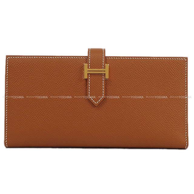 HERMES long wallet Bearn Soufflet Gold Veau Epsom Gold HW Stamp W[BRAND NEW][Authentic]