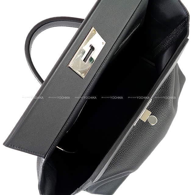 HERMES Shoulder bag Sac 24/24 35 Noir (Black) Veau Togo/Veau Swift Silver HW Stamp Z[EXCELLENT][Authentic]