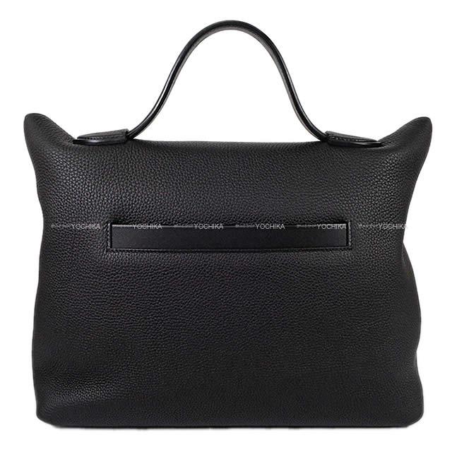 HERMES Shoulder bag Sac 24/24 35 Noir (Black) Veau Togo/Veau Swift Silver HW Stamp Z[EXCELLENT][Authentic]