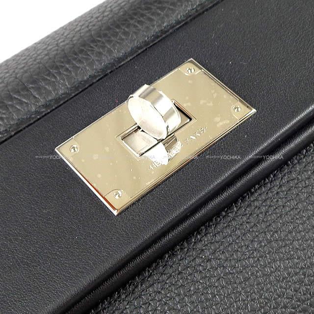 HERMES Shoulder bag Sac 24/24 35 Noir (Black) Veau Togo/Veau Swift Silver HW Stamp Z[EXCELLENT][Authentic]