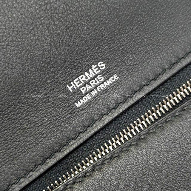 HERMES Shoulder bag Sac 24/24 35 Noir (Black) Veau Togo/Veau Swift Silver HW Stamp Z[EXCELLENT][Authentic]