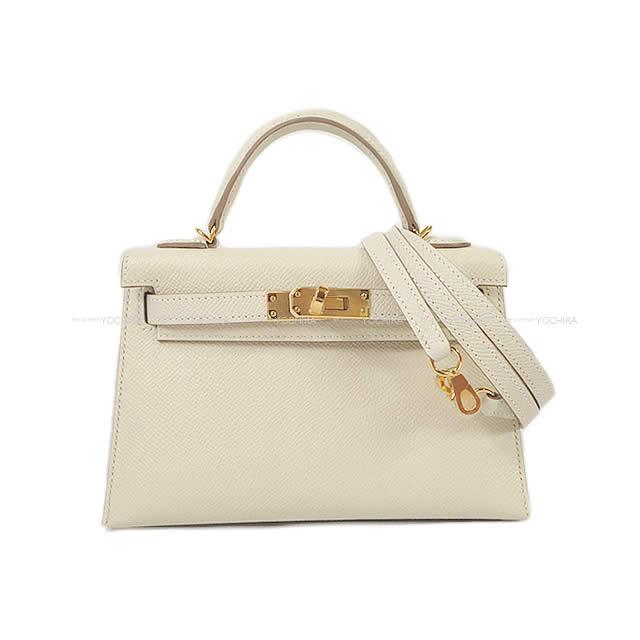 HERMES Shoulder bag Kelly mini 2 Kelly20 Craie Veau Epsom Gold HW Stamp U[EXCELLENT][Authentic]