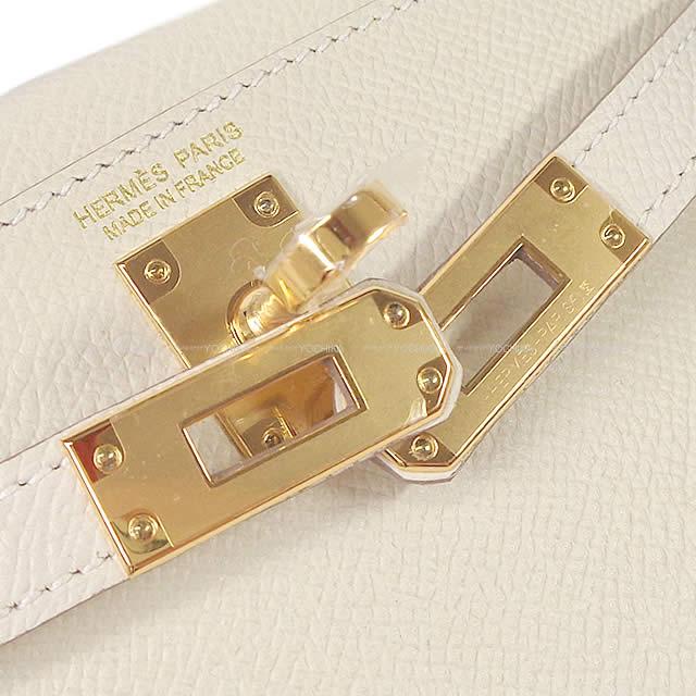 HERMES Shoulder bag Kelly mini 2 Kelly20 Craie Veau Epsom Gold HW Stamp U[EXCELLENT][Authentic]