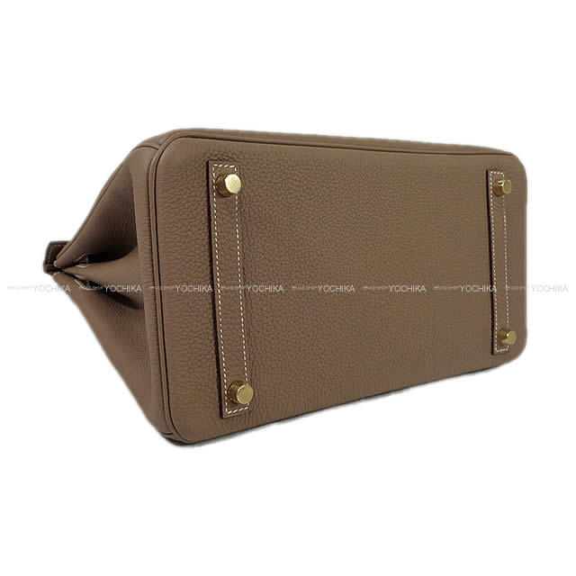 HERMES Handbag Birkin30 Etoupe Veau Togo Gold HW Stamp W[EXCELLENT][Authentic]