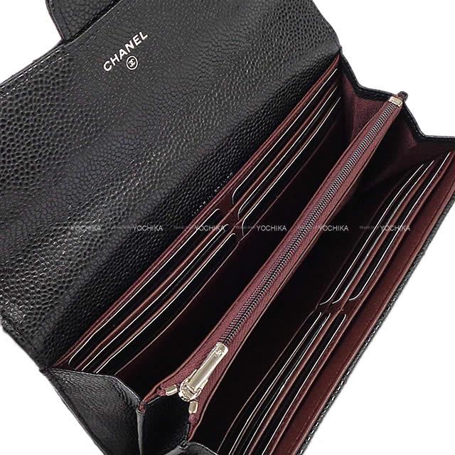 CHANEL long wallet Classic Matelasse Flap Noir (Black) Graind Calf(Caviarskin) Silver HW AP0241[BRAND NEW][Authentic]