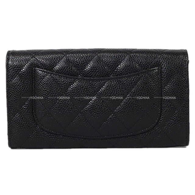 CHANEL long wallet Classic Matelasse Flap Noir (Black) Graind Calf(Caviarskin) Silver HW AP0241[BRAND NEW][Authentic]