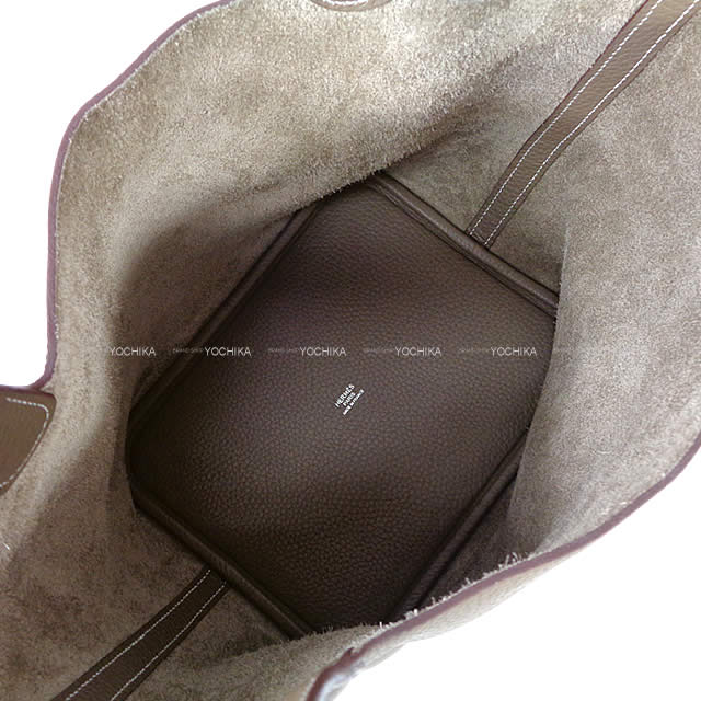 HERMES Handbag Picotin Lock 22 MM Etoupe Taurillon Clemence Silver HW Stamp B[EXCELLENT][Authentic]