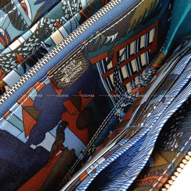 HERMES long wallet Azap Silk'in Long ANIMA POLIS Noir (Black)/Bleu Paradis/Deep Blue Veau Epsom Silver HW Stamp D[EXCELLENT][Authentic]