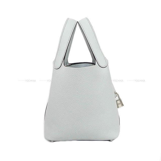 HERMES Handbag Picotin Lock 18 PM Bleu Pale Taurillon Clemence Silver HW Stamp W[BRAND NEW][Authentic]