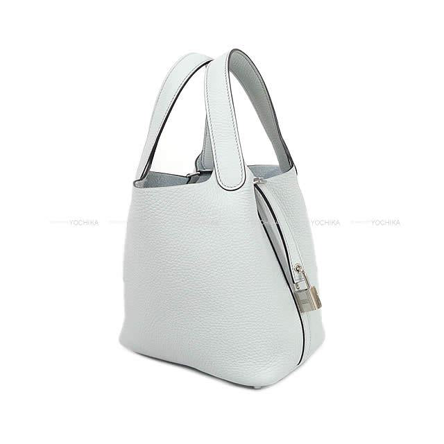 HERMES Handbag Picotin Lock 18 PM Bleu Pale Taurillon Clemence Silver HW Stamp U[EXCELLENT][Authentic]