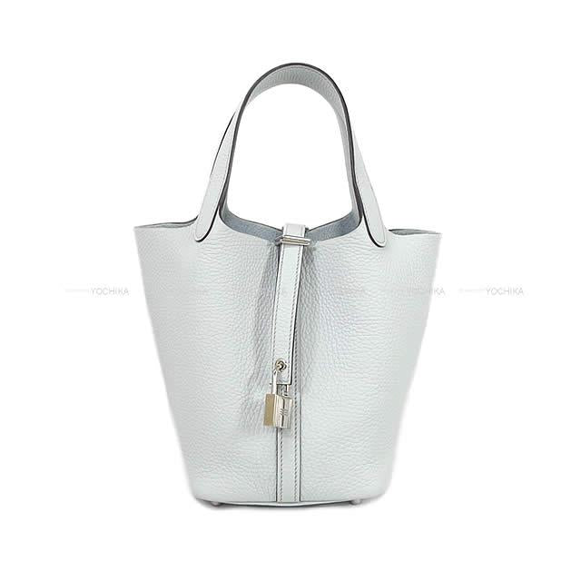 HERMES Handbag Picotin Lock 18 PM Bleu Pale Taurillon Clemence Silver HW Stamp W[BRAND NEW][Authentic]