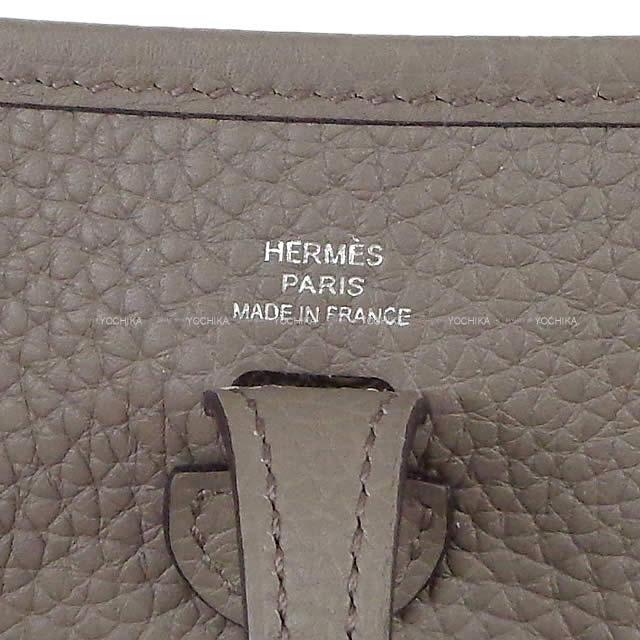 HERMES Shoulder bag Evelyne 16 TPM Etain Taurillon Clemence Silver HW Stamp Y[EXCELLENT][Authentic]