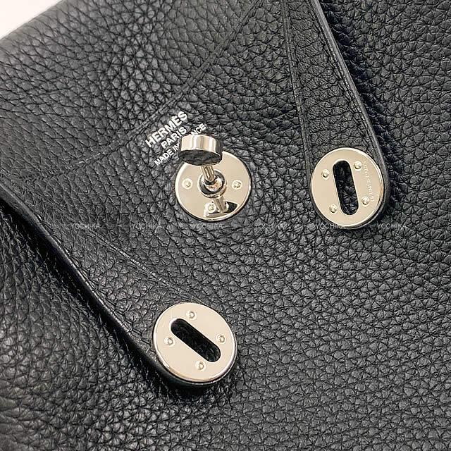 HERMES Shoulder bag Lindy 20 mini Noir (Black) Taurillon Clemence Silver HW Stamp B[BRAND NEW][Authentic]