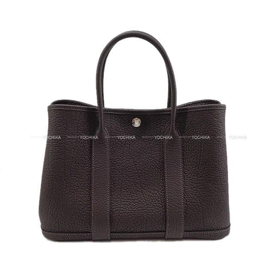 HERMES tote bag Garden Party 30 TPM All Leather Ebene Veau Negonda Silver HW Stamp W[BRAND NEW][Authentic]