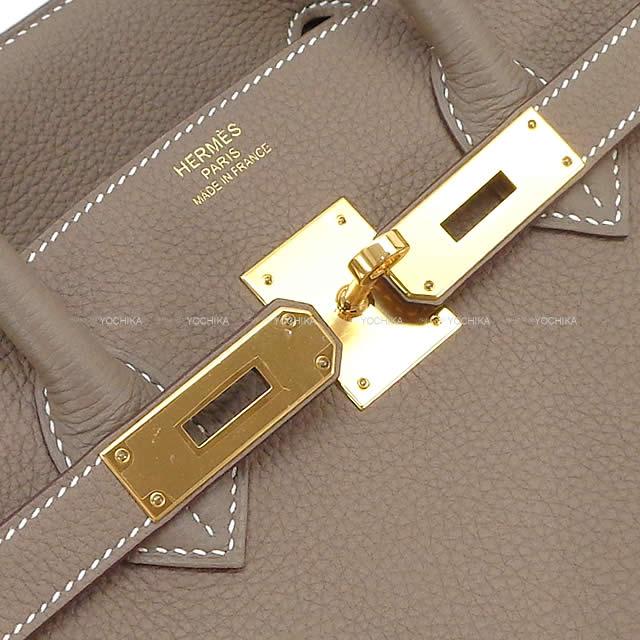 HERMES Handbag Birkin35 Etoupe Veau Togo Gold HW Stamp U[EXCELLENT][Authentic]