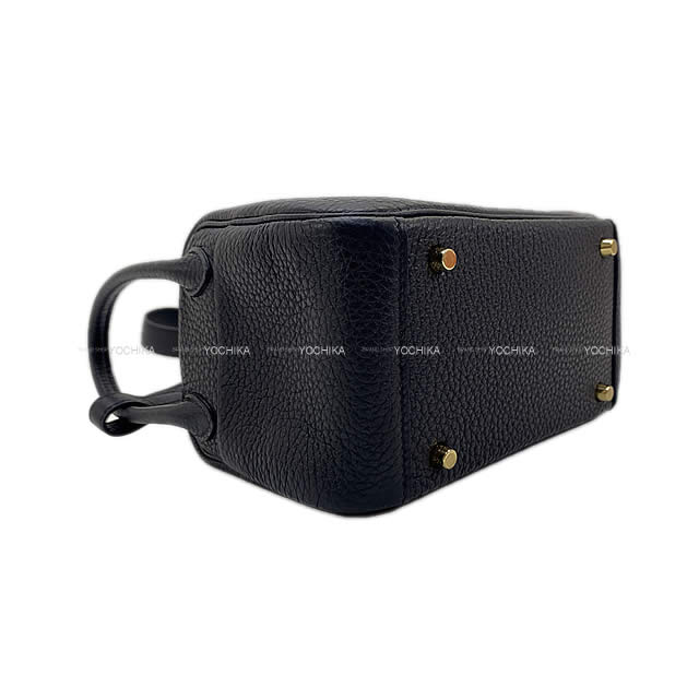 HERMES Shoulder bag Lindy mini 20 Noir (Black) Taurillon Clemence Gold HW Stamp W[BRAND NEW][Authentic]